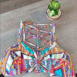 Jessica Simpson Colorful Bikini Top